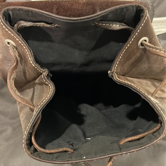 Brown leather mini backpack - Picture 5 of 7